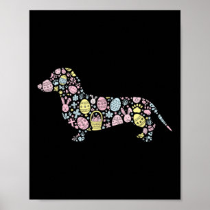 Dachshund Bunny Easter Egg Easter Day Womens Mens Poster