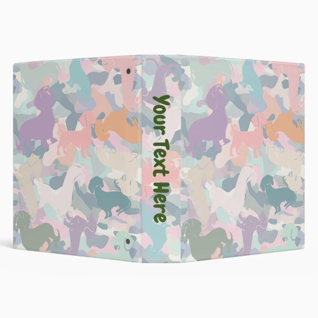 Dachshund Camo 3 Ring Binder (Background)