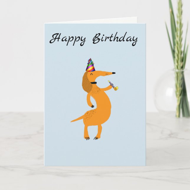 Dachshund Card Birthday Card Wiener Dog Card (Front)