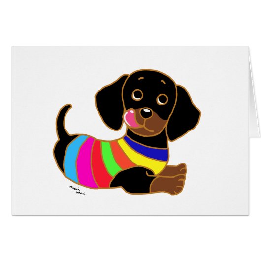 Dachshund Cartoon 2 Cards (Front Horizontal)
