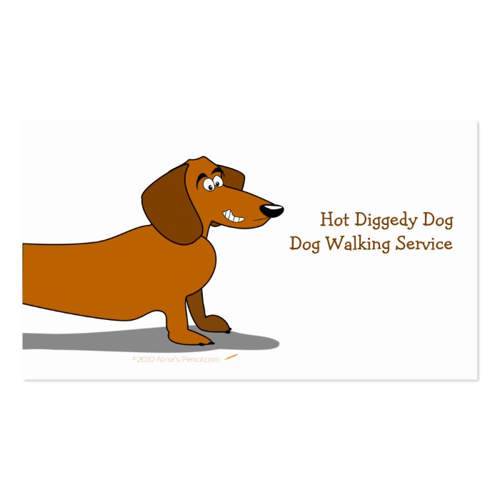 Dachshund Cartoon Dog Business Card Template