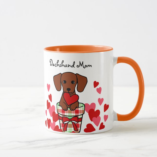 Dachshund  Cartoon Heart Mug (Right)