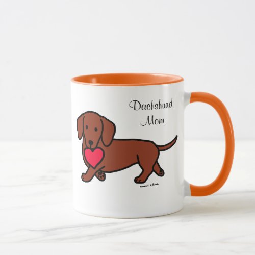 Dachshund  Cartoon Heart Mug