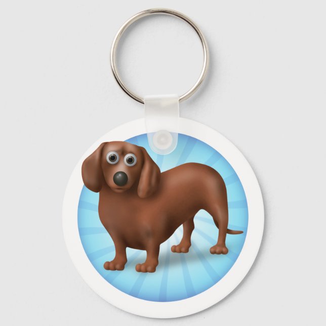 Dachshund Cartoon Keychain (Front)