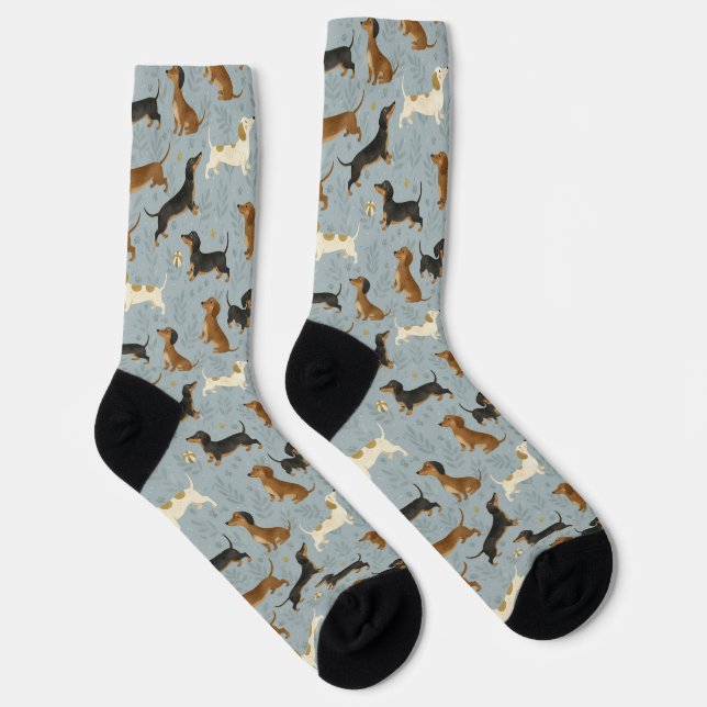 Dachshund Cartoon Pattern Socks (Right)