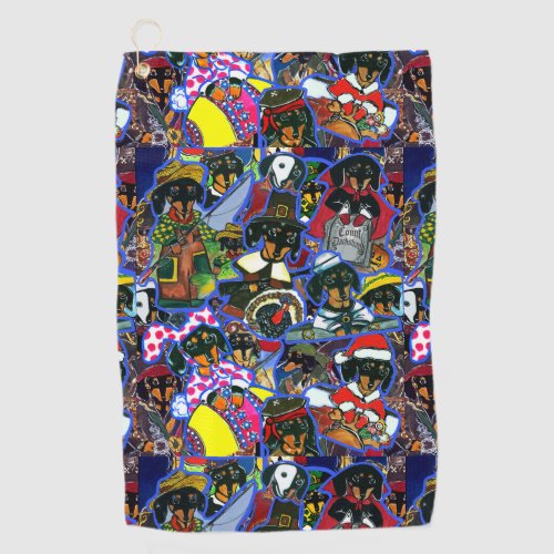  Dachshund  Cartoons Golf Towel