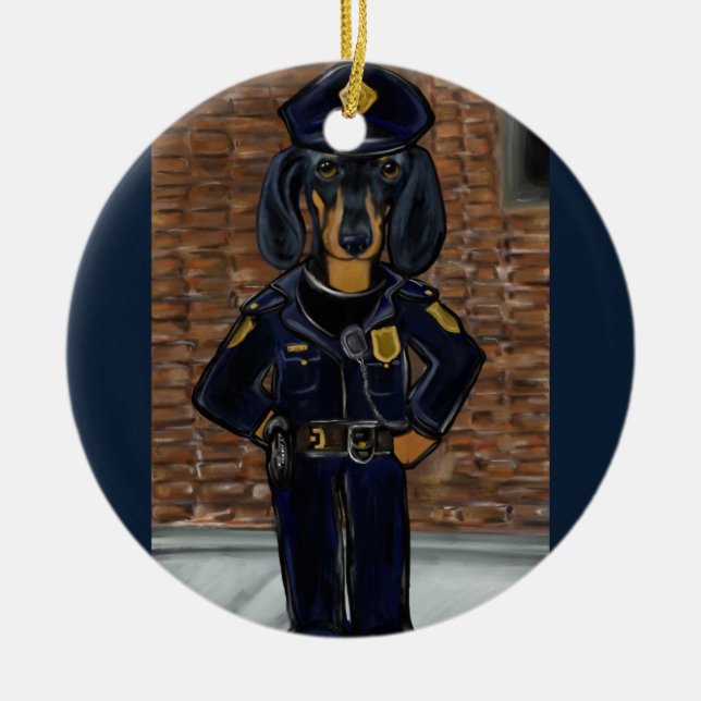 Dachshund Ceramic Ornament (Front)