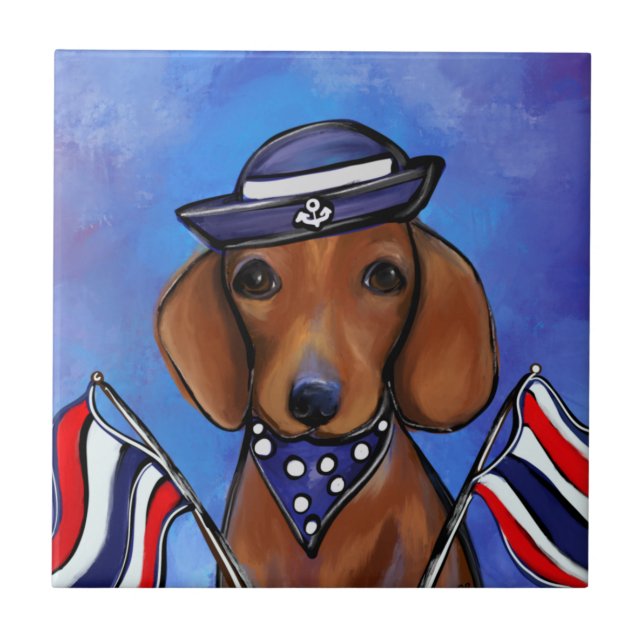 Dachshund    ceramic tile (Front)