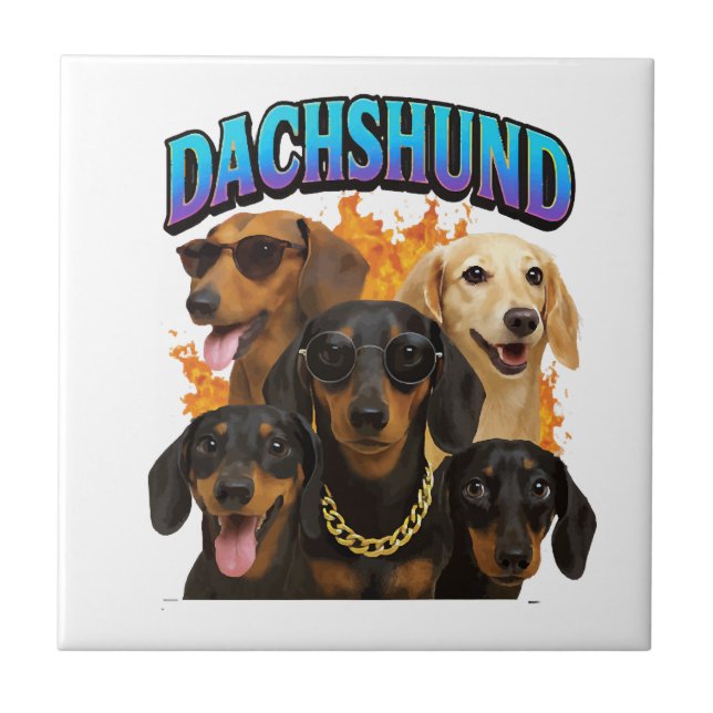 Dachshund Ceramic Tile (Front)