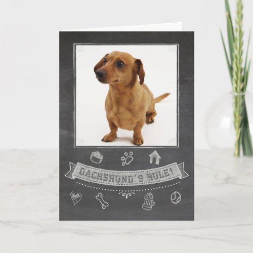 Dachshund Chalkboard Birthday Card