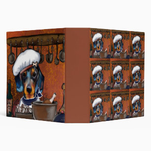 Dachshund Chefs 3 Ring Binder