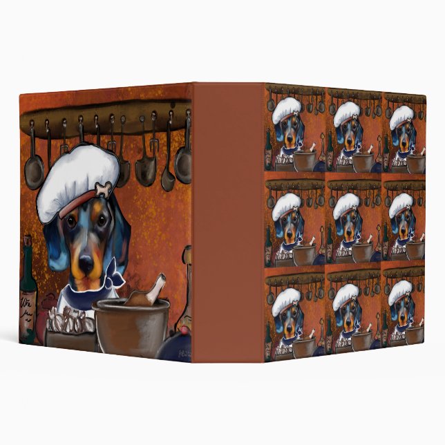 Dachshund Chefs 3 Ring Binder (Background)