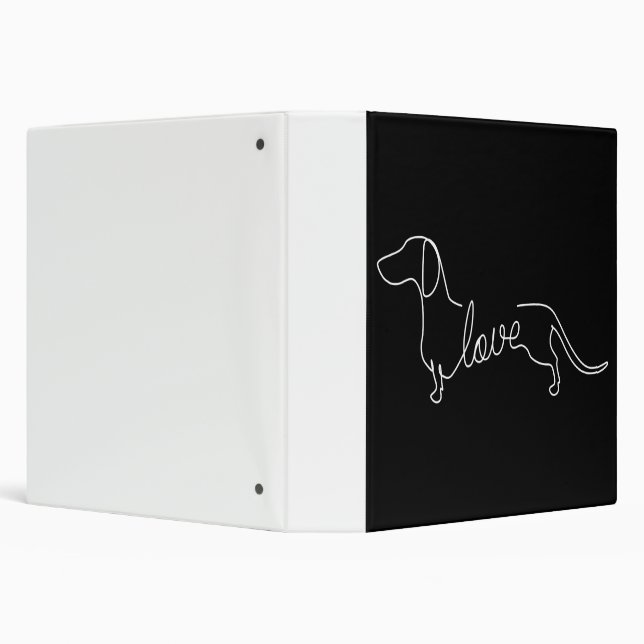 Dachshund Chiweenie Wiener Dog Love Art Sketch 3 Ring Binder (Background)