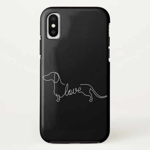 Dachshund Chiweenie Wiener Dog Love Art Sketch iPhone X Case