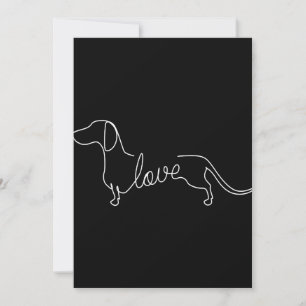 Dachshund Chiweenie Wiener Dog Love Art Sketch Invitation