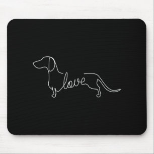 Dachshund Chiweenie Wiener Dog Love Art Sketch Mouse Pad