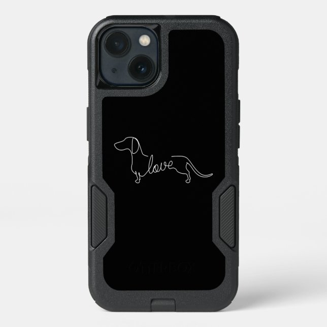 Dachshund Chiweenie Wiener Dog Love Art Sketch Otterbox iPhone Case (Back)