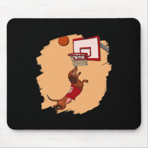 Dachshund Chiweenie Wiener Dog Playing Basketball Mouse Pad