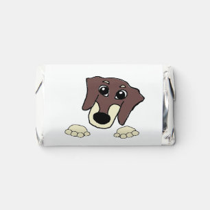 dachshund chocolate and cream peeking cartoon hershey's miniatures