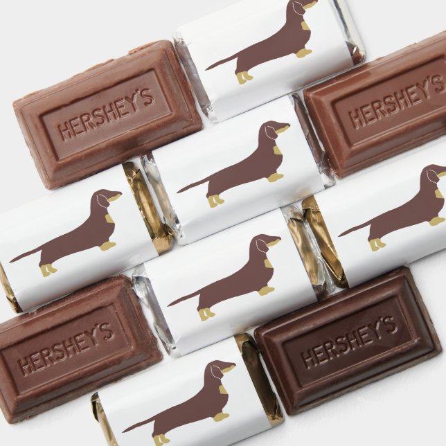 dachshund chocolate and tan silhouette hershey's miniatures (Assorted)