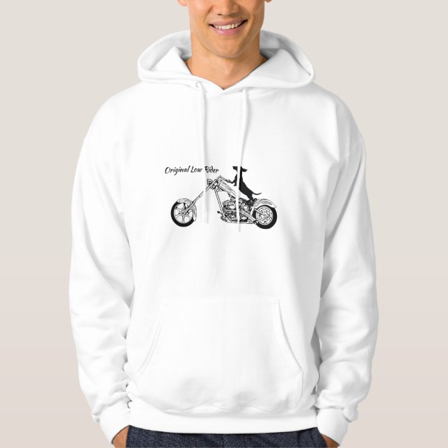 Dachshund Chopper Motorcycle Rider Hoodie (Front)