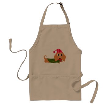 Dachshund Christmas Adult Apron by foreverpets at Zazzle