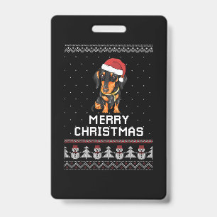 Dachshund Christmas Badge