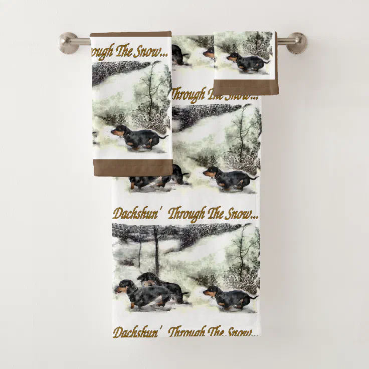 Dachshund Christmas Bath Towel Set Zazzle