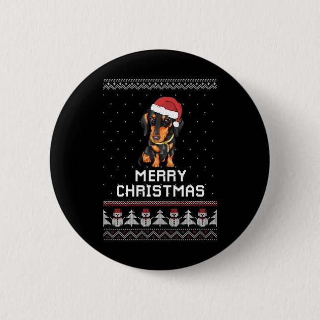 Dachshund Christmas Button (Front)