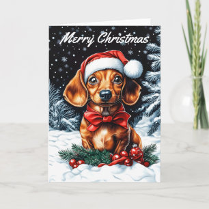 Dachshund Christmas Card