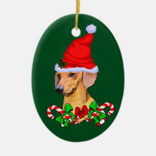 Dachshund Christmas Ceramic Ornament