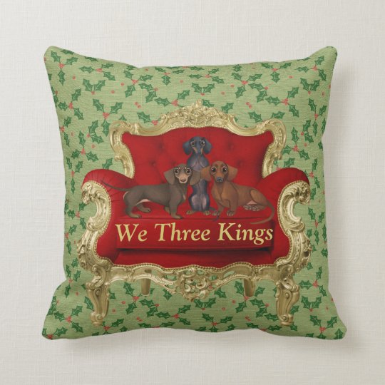 Dachshund Christmas Decor Wiener Dog Pillow Doxie Zazzle Com