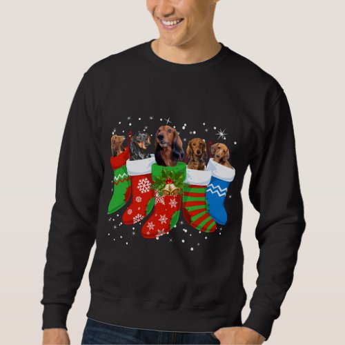 Dachshund Christmas Dog Cute Socks Xmas Sweatshirt