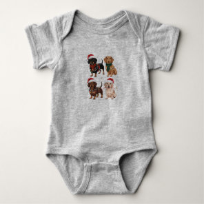 Dachshund Christmas Dog Mom Lover Xmas Gift Baby Bodysuit