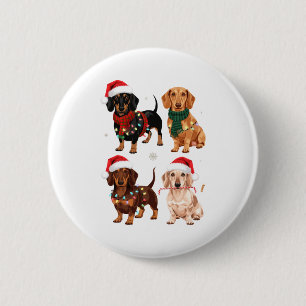 Dachshund Christmas Dog Mom Lover Xmas Gift Button
