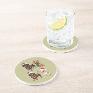 Dachshund Christmas Dog Mom Lover Xmas Gift Coaster