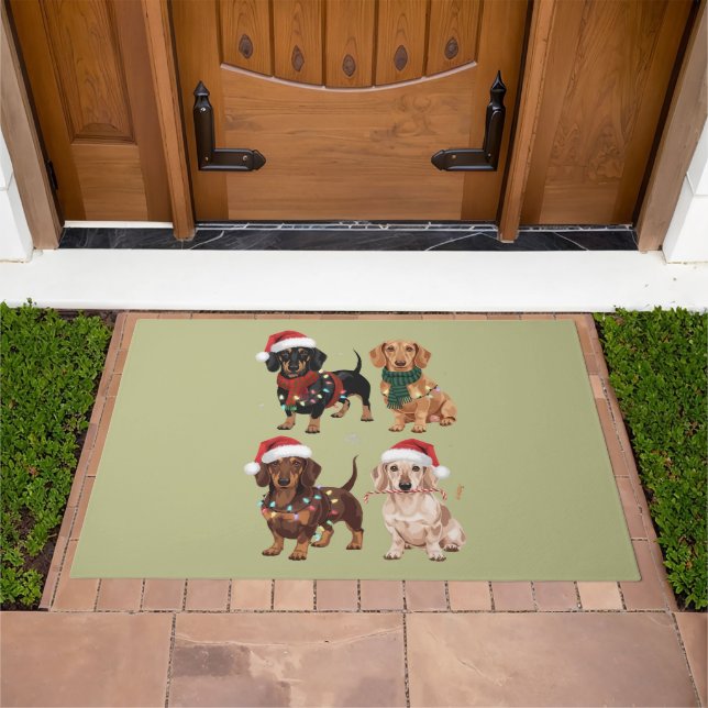 Dachshund Christmas Dog Mom Lover Xmas Gift Doormat (Outdoor)