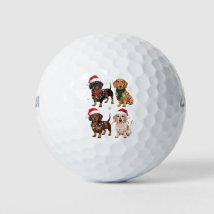 Dachshund Christmas Dog Mom Lover Xmas Gift Golf Balls