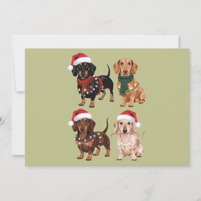 Dachshund Christmas Dog Mom Lover Xmas Gift Holiday Card (Front)