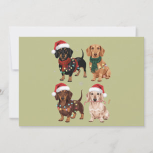 Dachshund Christmas Dog Mom Lover Xmas Gift Holiday Card