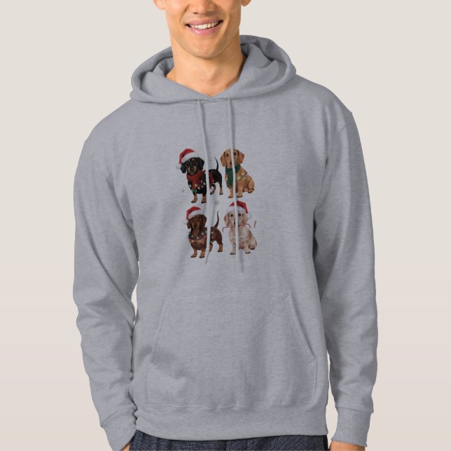 Dachshund Christmas Dog Mom Lover Xmas Gift Hoodie (Front)