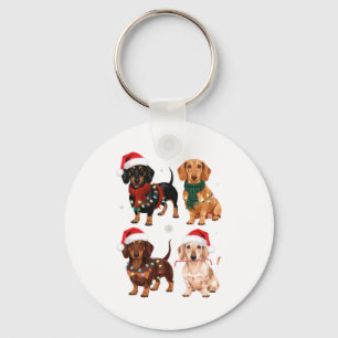 Dachshund Christmas Dog Mom Lover Xmas Gift Keychain