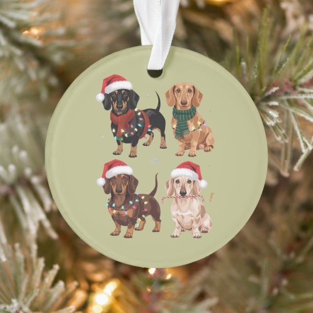 Dachshund Christmas Dog Mom Lover Xmas Gift Ornament (Tree)
