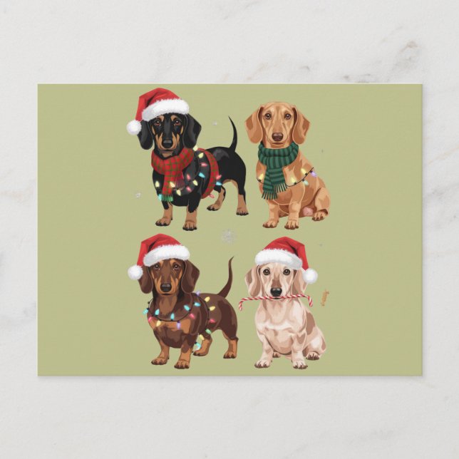 Dachshund Christmas Dog Mom Lover Xmas Gift Postcard (Front)