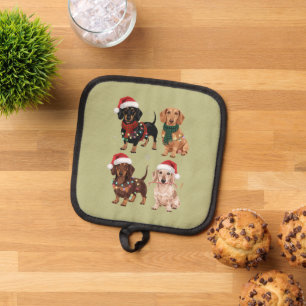 Dachshund Christmas Dog Mom Lover Xmas Gift Pot Holder