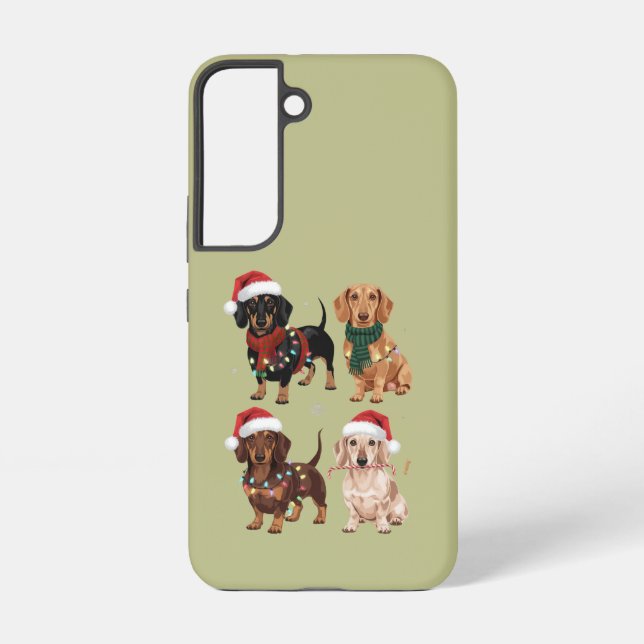 Dachshund Christmas Dog Mom Lover Xmas Gift Samsung Galaxy Case (Back)