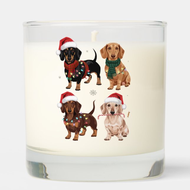 Dachshund Christmas Dog Mom Lover Xmas Gift Scented Candle (Front)