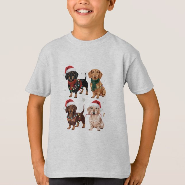 Dachshund Christmas Dog Mom Lover Xmas Gift T-Shirt (Front)