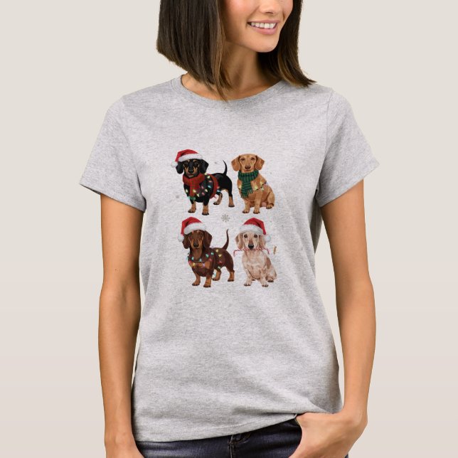 Dachshund Christmas Dog Mom Lover Xmas Gift T-Shirt (Front)