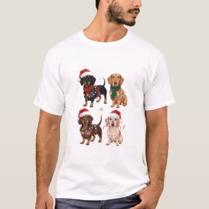 Dachshund Christmas Dog Mom Lover Xmas Gift T-Shirt